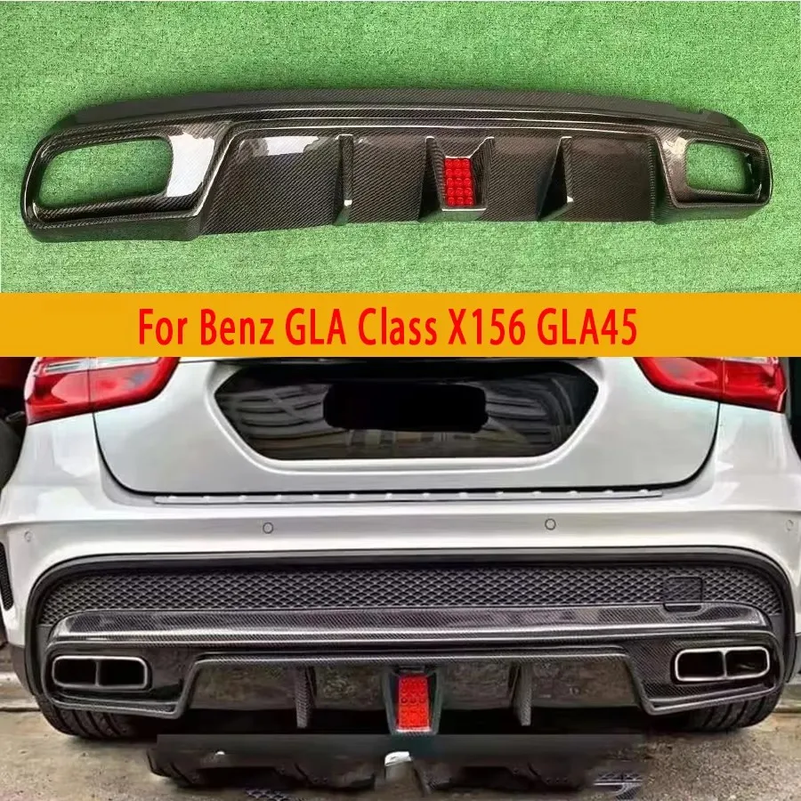 

For Mercedes Benz GLA Class X156 GLA45 Carbon Fiber Car Rear Bumper Diffuser Rear Splitters Spoiler Back lip Car Accessories