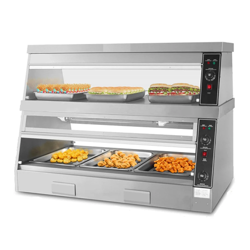 1.1/1.2/1.5/1.8M Commercial Transparent Restaurant Food Warmer Display