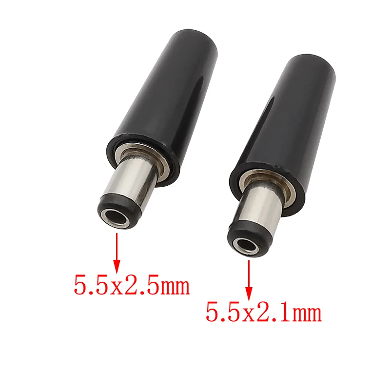 5 szt. Wtyczek zasilania prądu stałego 5,5x2,5mm/5.5x2.5mm zasilacz prądu stałego męskie przewody lutowane złącze DIY do kamera telewizji przemysłowej LED
