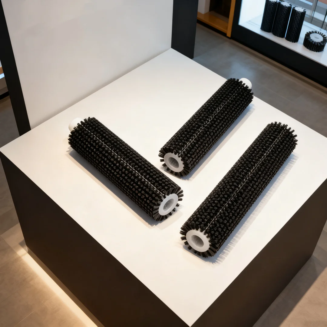 Black Industrial Machine Nylon Wire Wheel Brush Deburring Abrasive Cleaning Brush for Polishing Hollow Cylinder Dust Removal