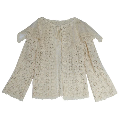 Spring Autumn 2022 Women French Fairytale Vintage Mori Kei Hollow Out Crochet Lace Embroidered Sweater Coat Cardigan