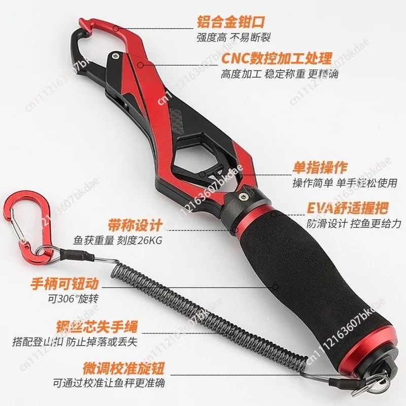 26KG Load-bearing Fish Controller With Weight Scale One Hand Operation Fishing Gripper Multifunctional Anti Slip Tool