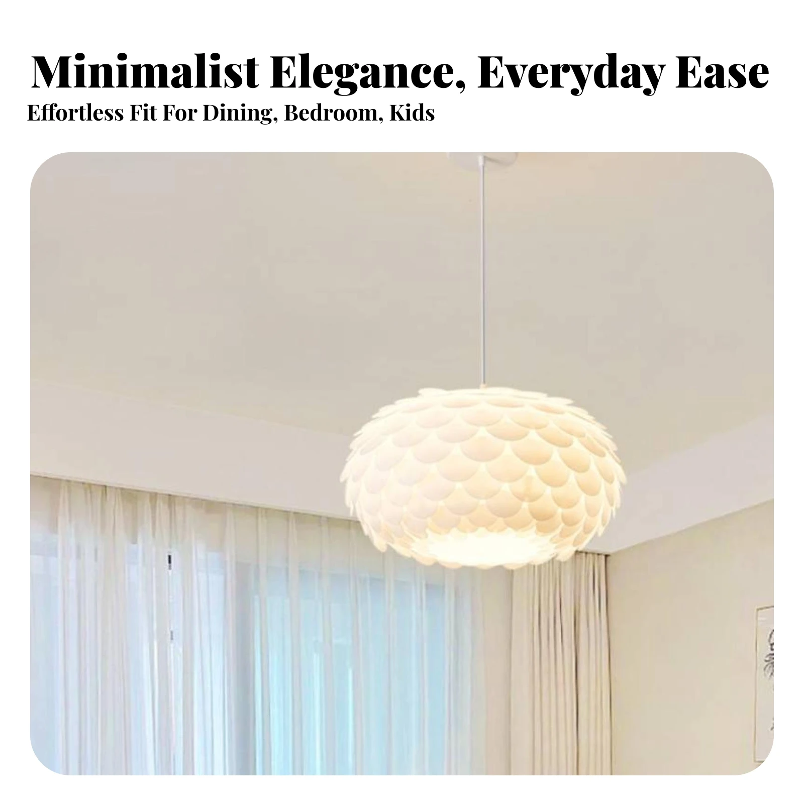 Pendant Ceiling Light Modern Pendant Light with Adjustable Cord Fixture Nordic Minimalist for Children, Dining Room, Bedroom