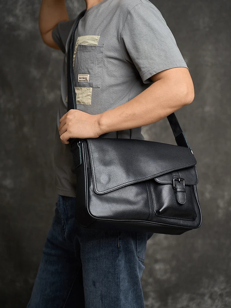 Casual Männer Umhängetasche Aus Echtem Leder Mode Schulter Tasche Hohe Qualität Leder Original Messenger Für 10,5 Zoll iPad NUPUGOO – Detail 3