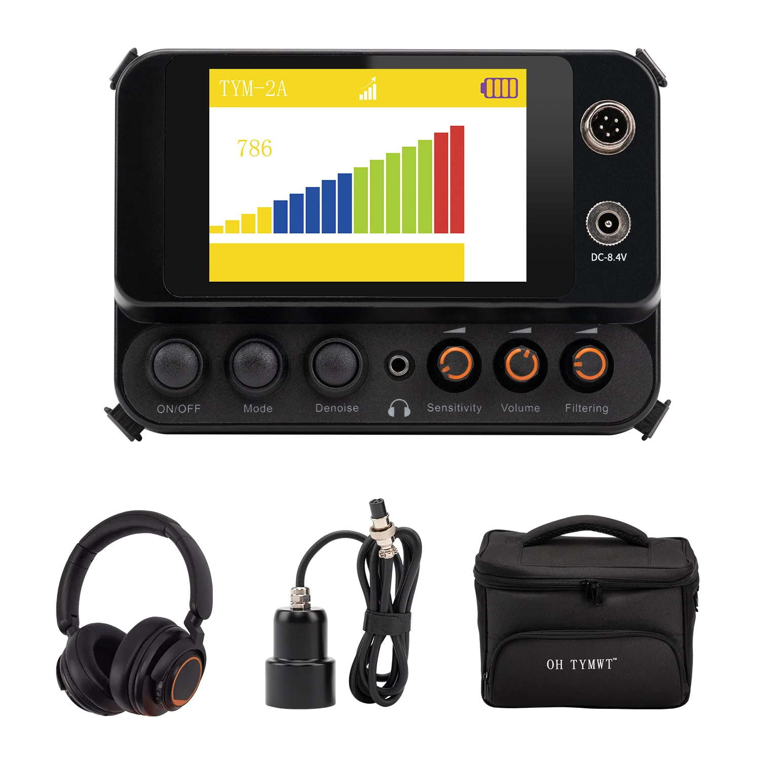 TYM Professional Water Leak Detector 3 Detection Modes Underground Pipe Leakage Tester Plumbing Leak Finder