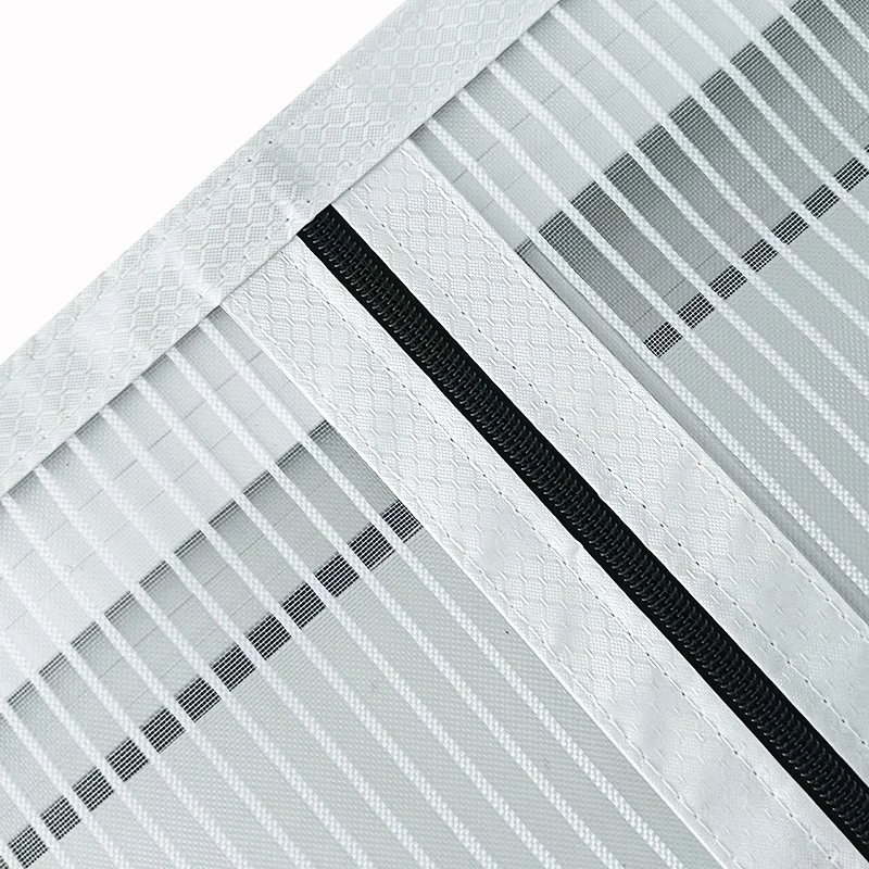 Simple Striped White Zipper, Cat Resistant Diamond Mesh, Self-Adhesive Mosquito Net Curtain, Ultra-Fine Mesh