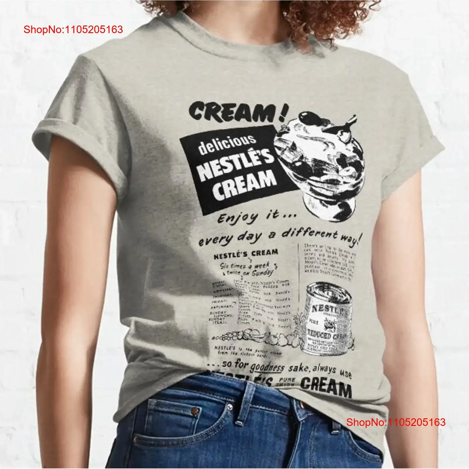 

CREAM ADVERT Classic T Shirt vintage Washed Breathable Slightly Stretched graphic Stylish Unisex Soft Casual