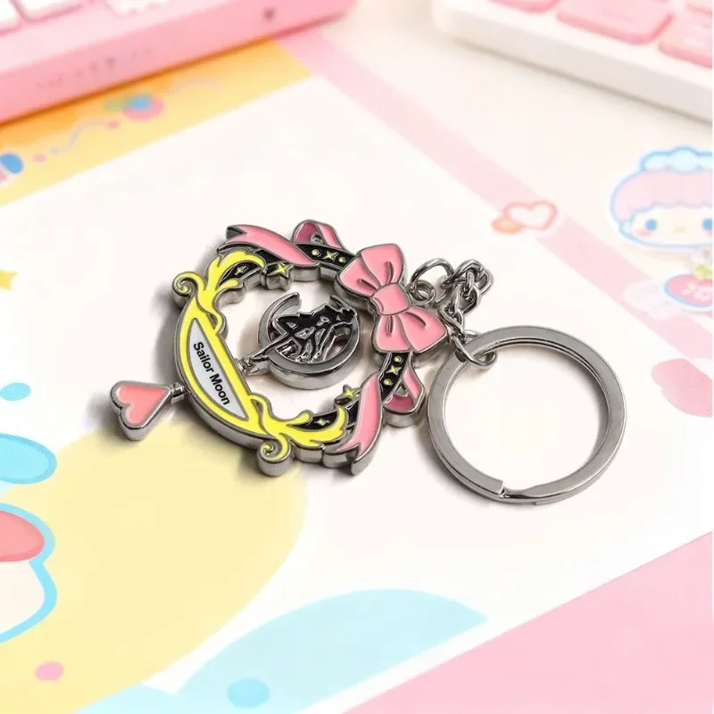 Sailor Moon Keychain High Color Value Cartoon Animation Shape Creative Girl's Sweet Heart Rotatable Pendant Schoolbag Decoration - view 4