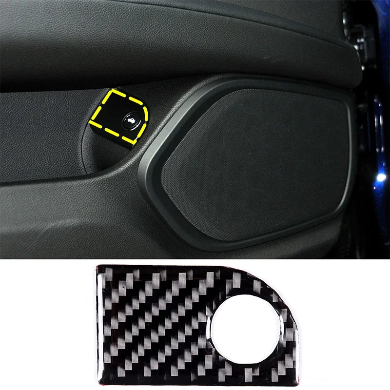 

For Maserati Ghibli Quattroporte 2014-15 Soft Carbon Fiber Car Indoor Rear Trunk Switch Frame Cover Trim Sticker Car Accessories