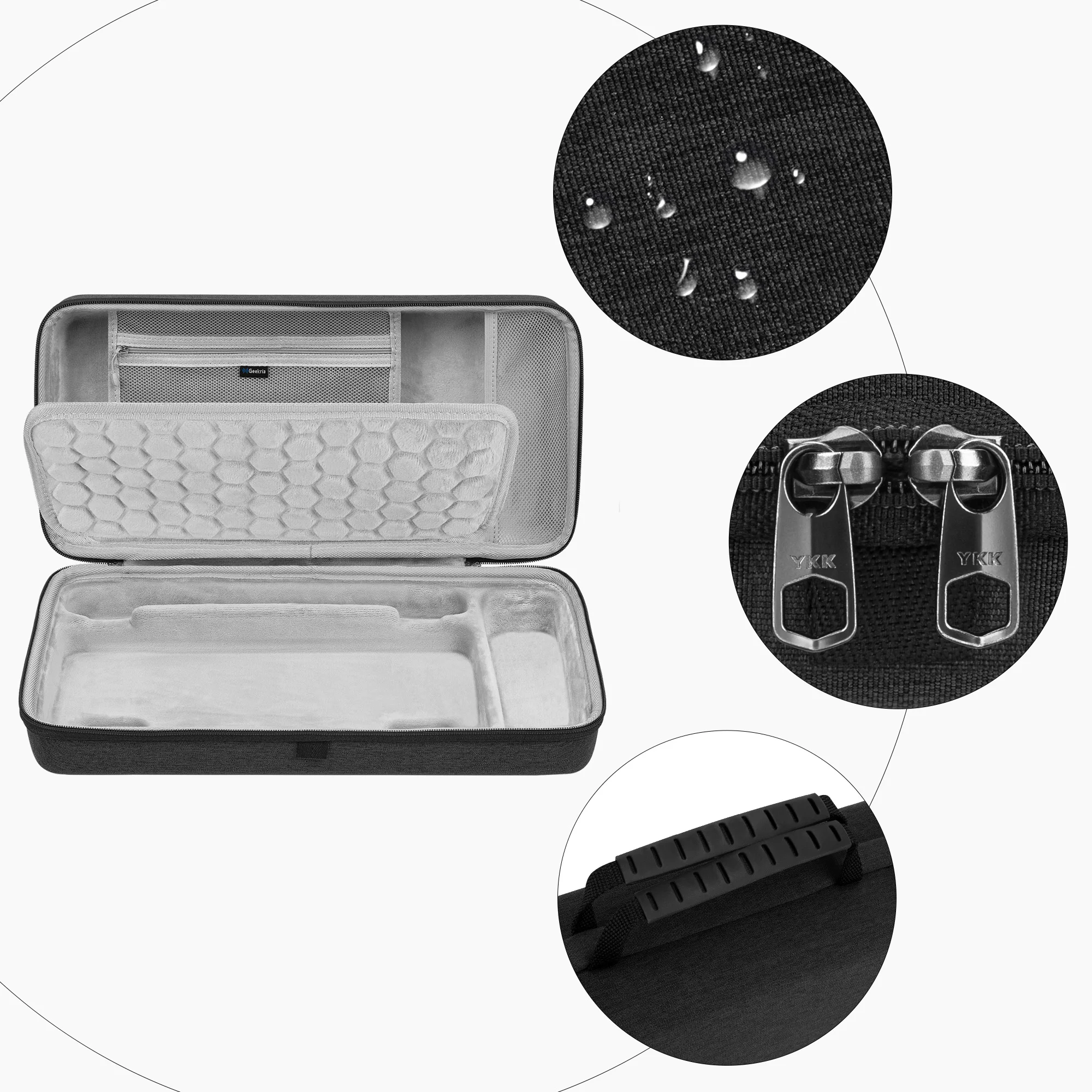 Geekria Audio Interface Carrying Case, Compatible with RØDE RØDECaster Video, EVA Hard Shell Portable Travel Bag (Dark Gray)