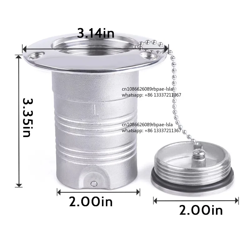 50mm Key Boat Hardware Deck Hardware 316 Stainless Steel Yacht Caravan with Key, Screws, and Spare O-Ring