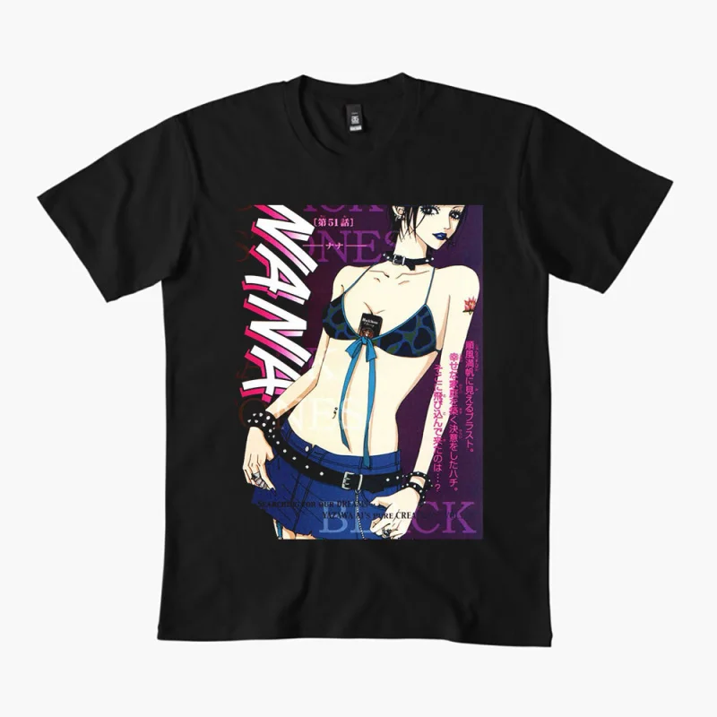 

Nana Osaki 0330 The Black Stones Punk Band Gift T shirt Large size Tops Anime Girl Graphic Print Y2k Clothes Cartoon Tee