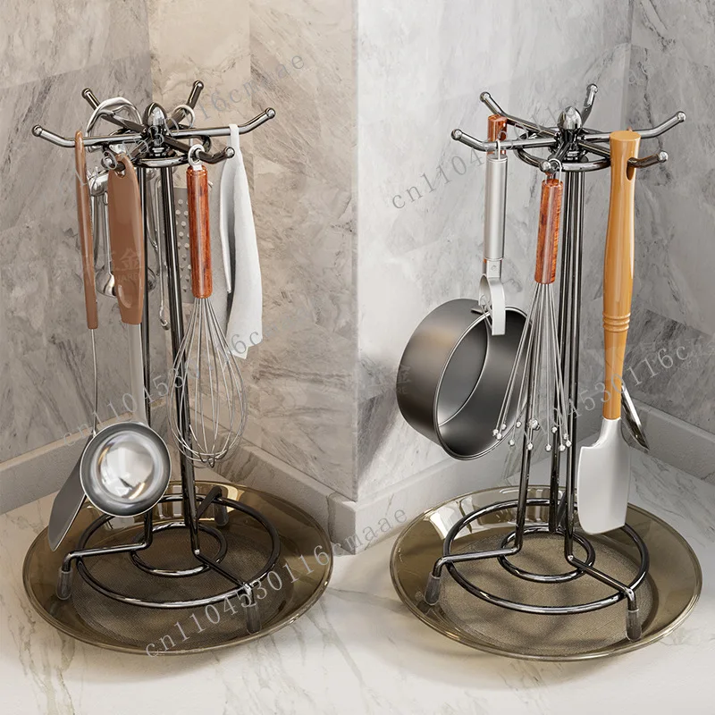 

The kitchen rotating spatula rack is upgraded, the bold storage is stable, and the storage rack with water tray is increased.