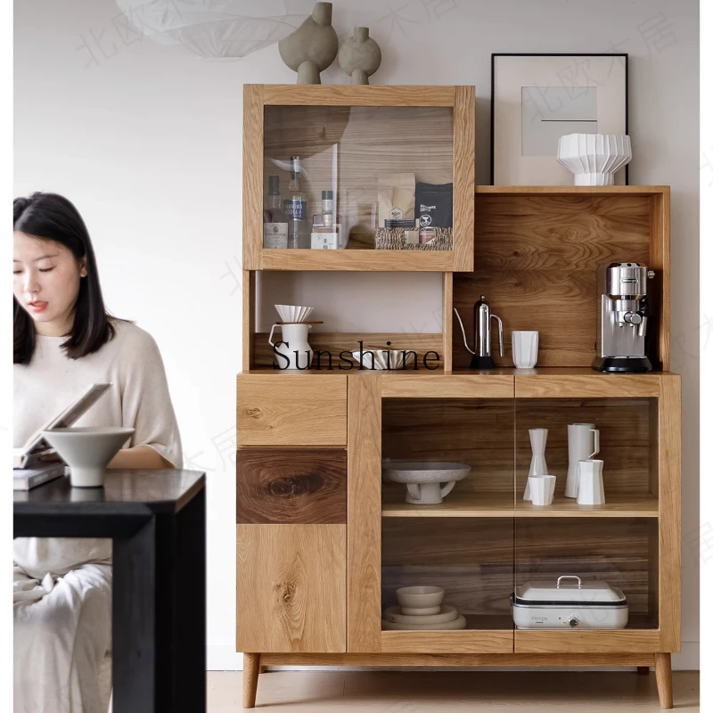 

Japanese-style dining side, solid wood, entrance, restaurant, household tea, wine cabinet, simple and modern