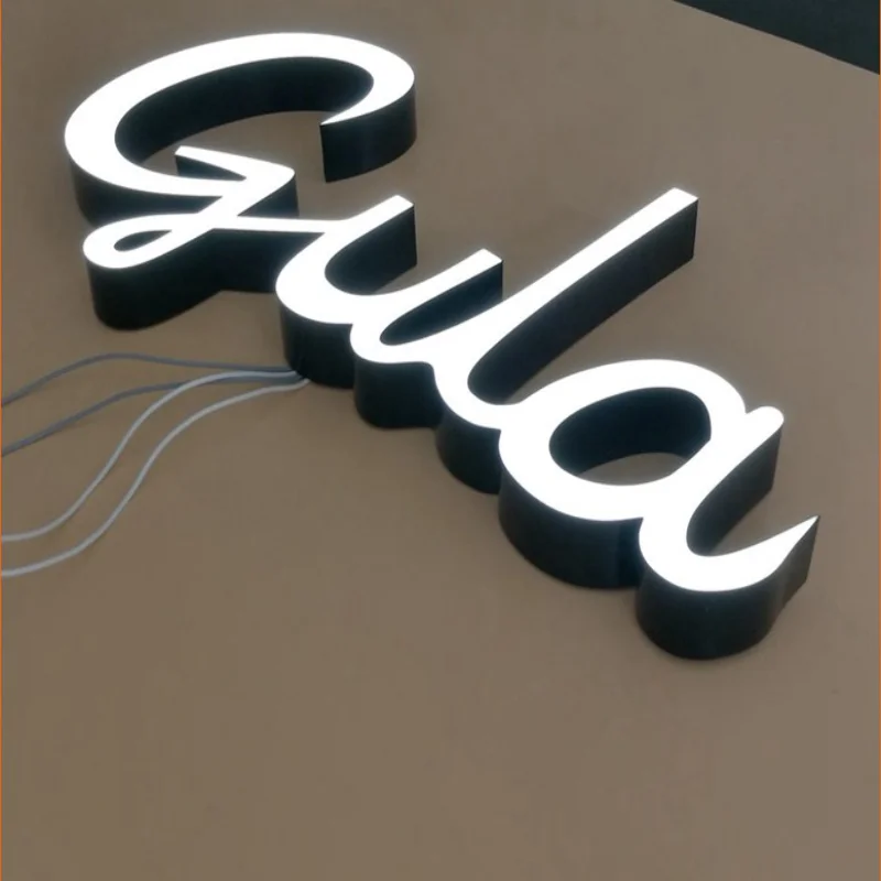 Factory Custom Outdoor Rimless Frontlit Acrylic Led Channel Letter Exterior Face Illuminated 3D LED Advertising Store Sign