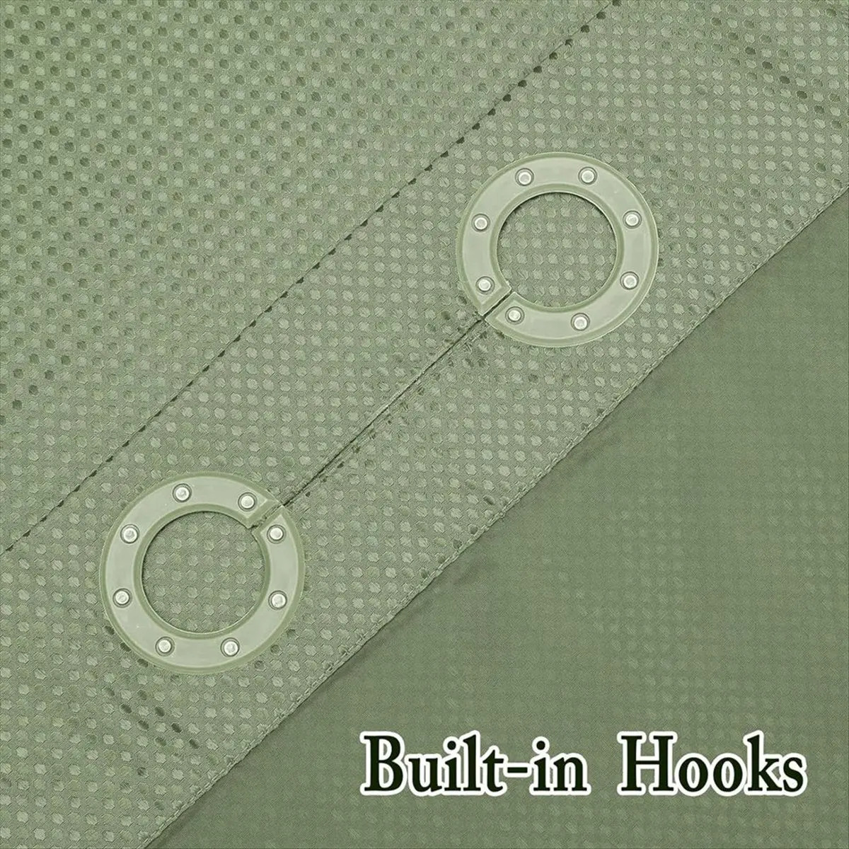 

AA77 Занавеска для душа вафельного переплетения без крючка с тканевым вкладышем для ванной комнаты, гостиничный стиль с сетчатым верхним окном, C