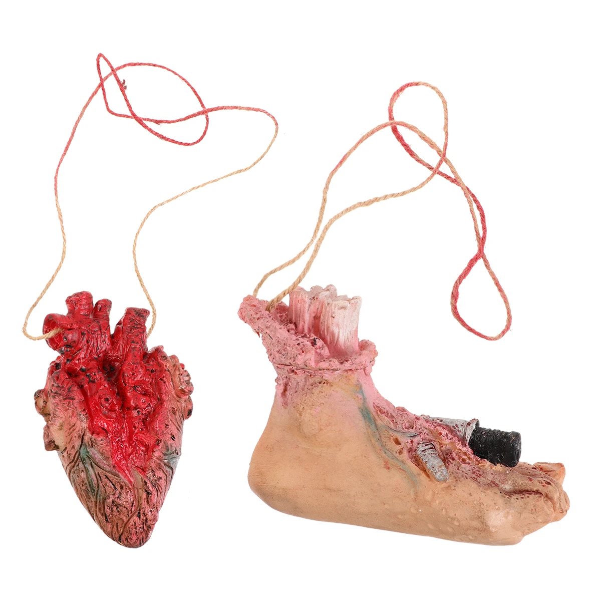 Decorazione di Halloween Ciondolo per organo umano simulato Decorazioni Puntelli Parte del corpo grigia realistica