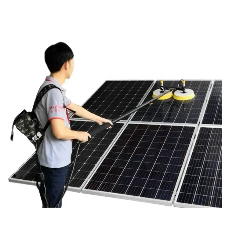 Solar Panel Cleaning Tool Equipment Double Head Solar Cleaning Brush with Aluminum Alloy Telescopic  Rod