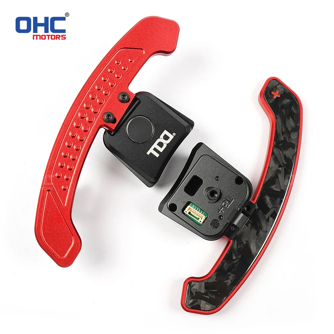 OHC Carbon Fiber Aluminium Alloy Magnetic Paddle Shifters For Audi Real R8 Steering Wheel Shift Paddles Universal Assembly