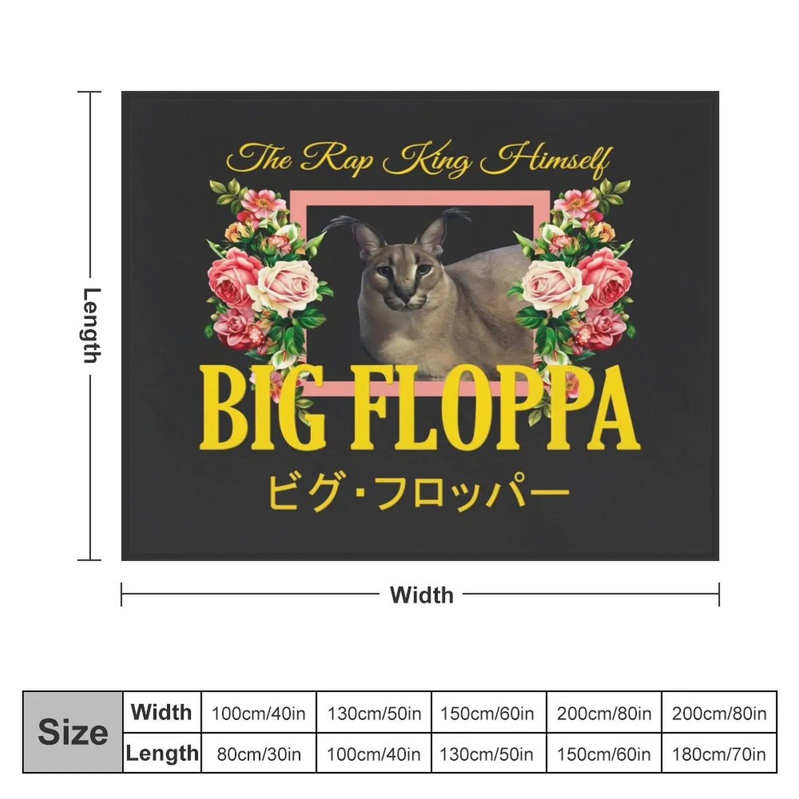 Big Floppa Floral Aesthetic Throw Blanket Polar Softest Kid'S Thins Blankets