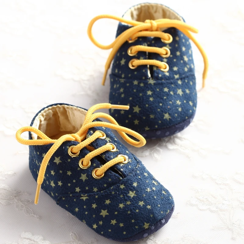 0-18M Newborn Baby Walker Girl Boy Star Embellished Casual Shoes Anti Slip Soft Sole Baby Walker Shoes