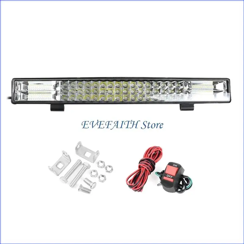124B Motorcycle Truck Car Universal LED Light Bar/Control Wire Waterproof Adjustable Mounting Work Lamp for Motorcycle Car