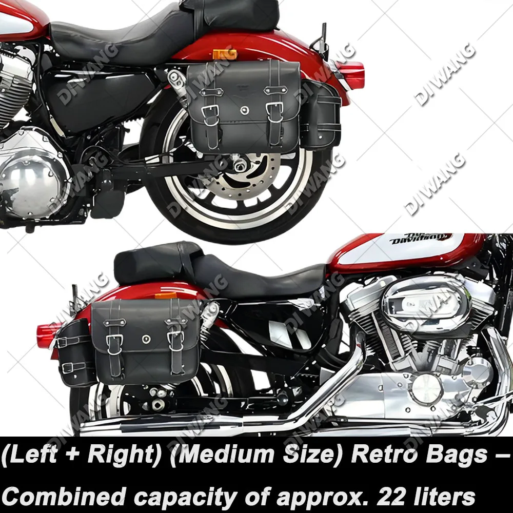 For Harley Sportster 883L SuperLow Motorcycle Vintage Side Saddle Bags Quick Release Helmet Bag Retro Side Case Modified Parts