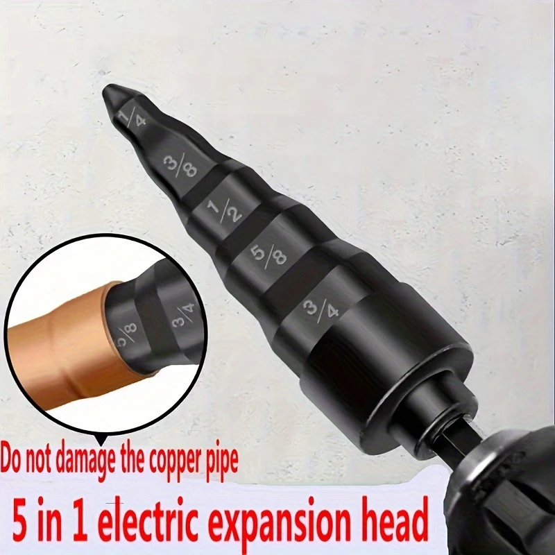 Air Conditioning Copper Pipe Expander 1/4-3/4 and Air Conditioning Copper Pipe Rotating Tool Hex Shank Imperial Tube Reamer