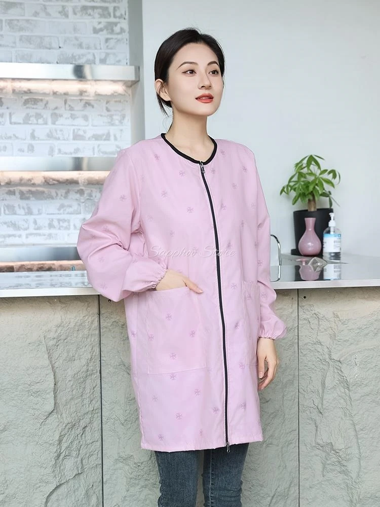 

M/L/XL/2XL/3XL водонепроницаемая рабочая одежда для ухода за домашними животными, комбинезоны унисекс, модный фартук для парикмахерских, дышащие топы с длинными рукавами