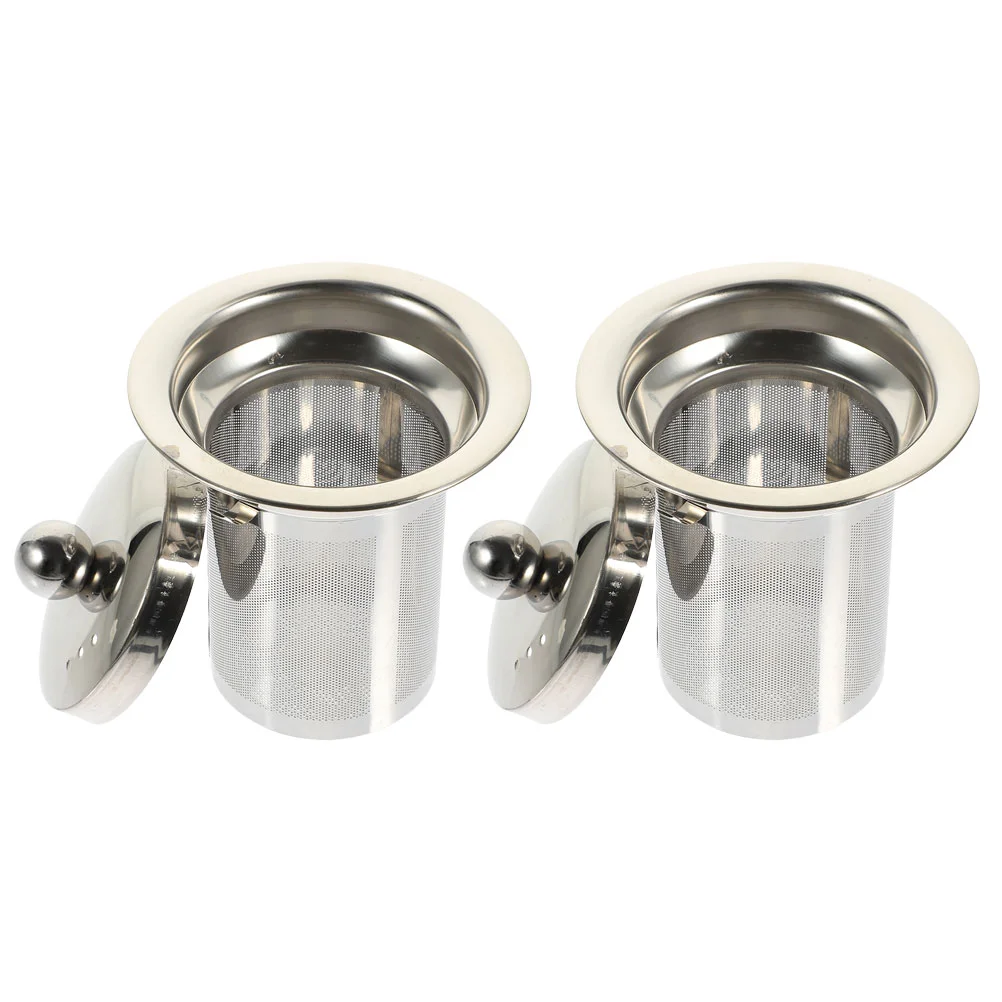 

2 Pcs Teapot Strainer Loose Steeper Kettle Lid Replacement Stainless Sifter Mesh Brewer for Filter Coffee