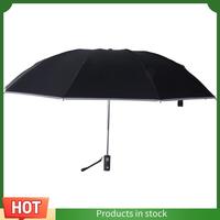A68G-Automatic Reverse Umbrella Inverted Reflective Folding LED Light Safe Night Windproof Frame For Men Women Umbrellas