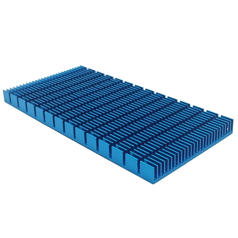 High Quality Radiator Fin 150X74X10MM Mobile Phone Cooling Heatsink Radiator Cutting Slot Blue Aluminum Heatsink