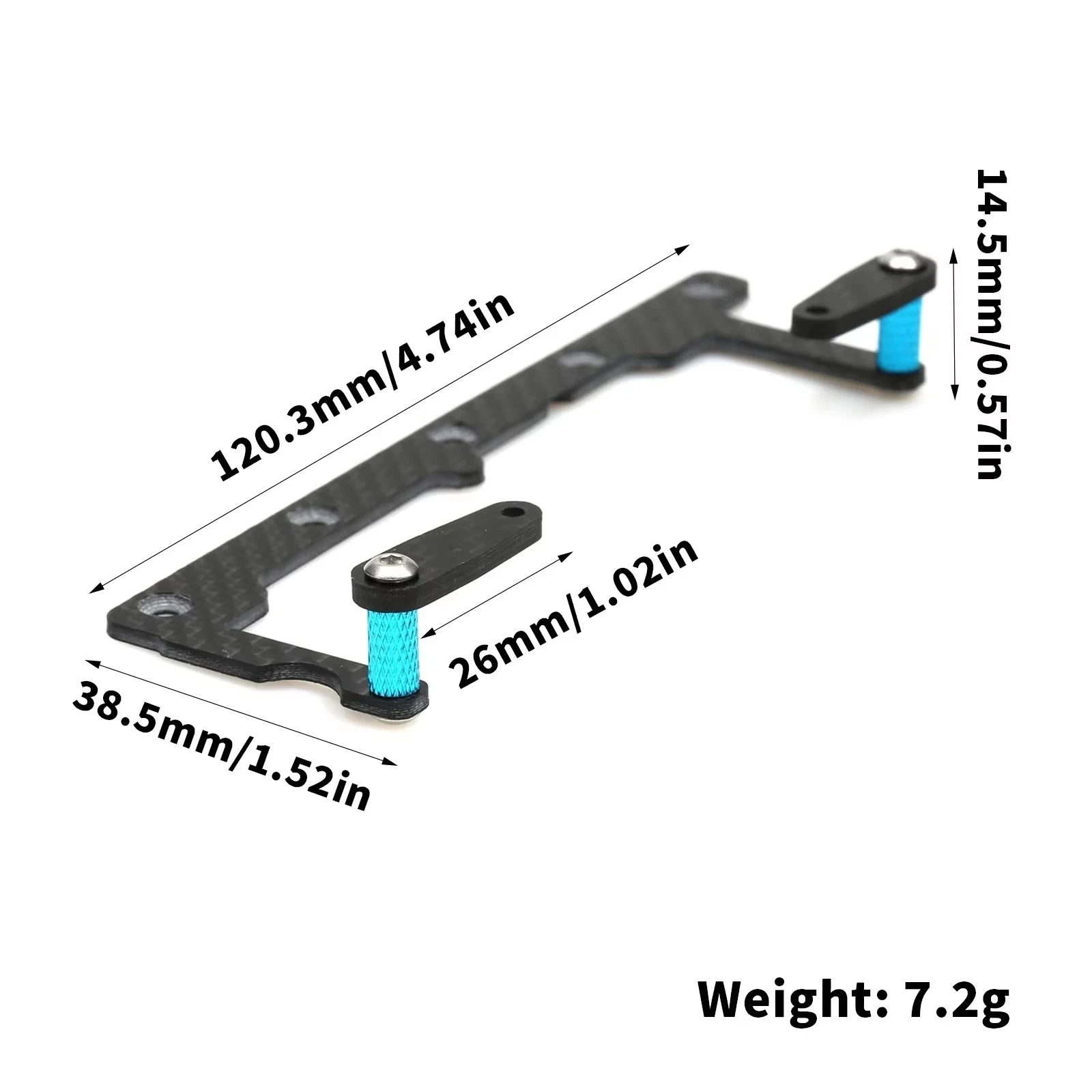 1Pc Carbon Fiber Front Battery Holder for Tamiya TT-02 (Requires Metal Drive Shaft)