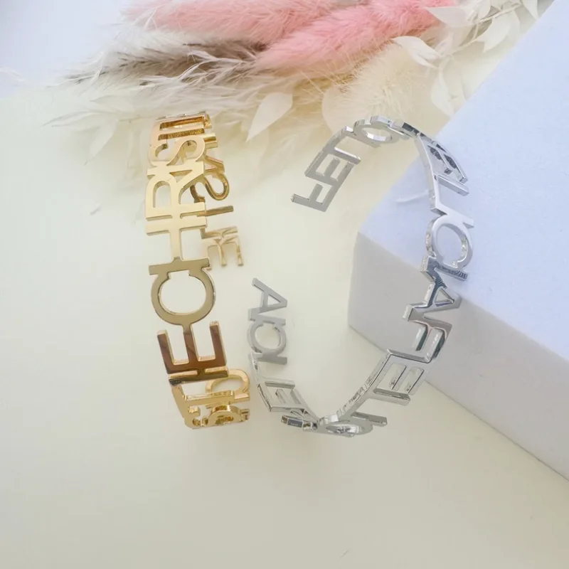 

Custom Name Bracelet Multiple Names Stainless Steel Bangle Bracelet Dainty Name Bracelet Personalized Jewelry Gift For Mom