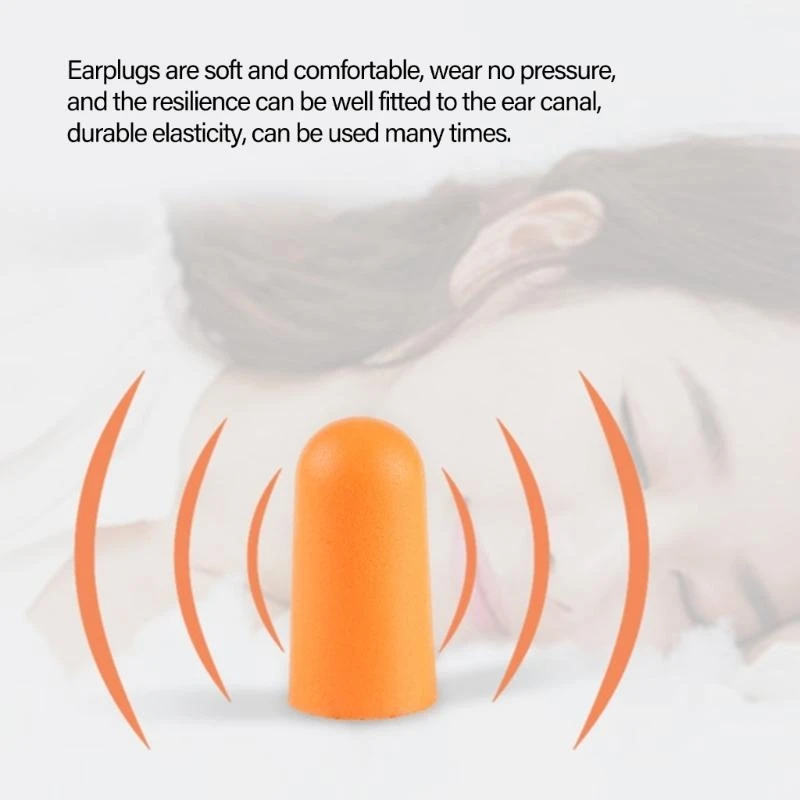 

DXAB Reusable Foam Earplug with Lanyard for Work Study Ear Protections Noise Cancelling Ear Plugs Noise Reduction Earplug