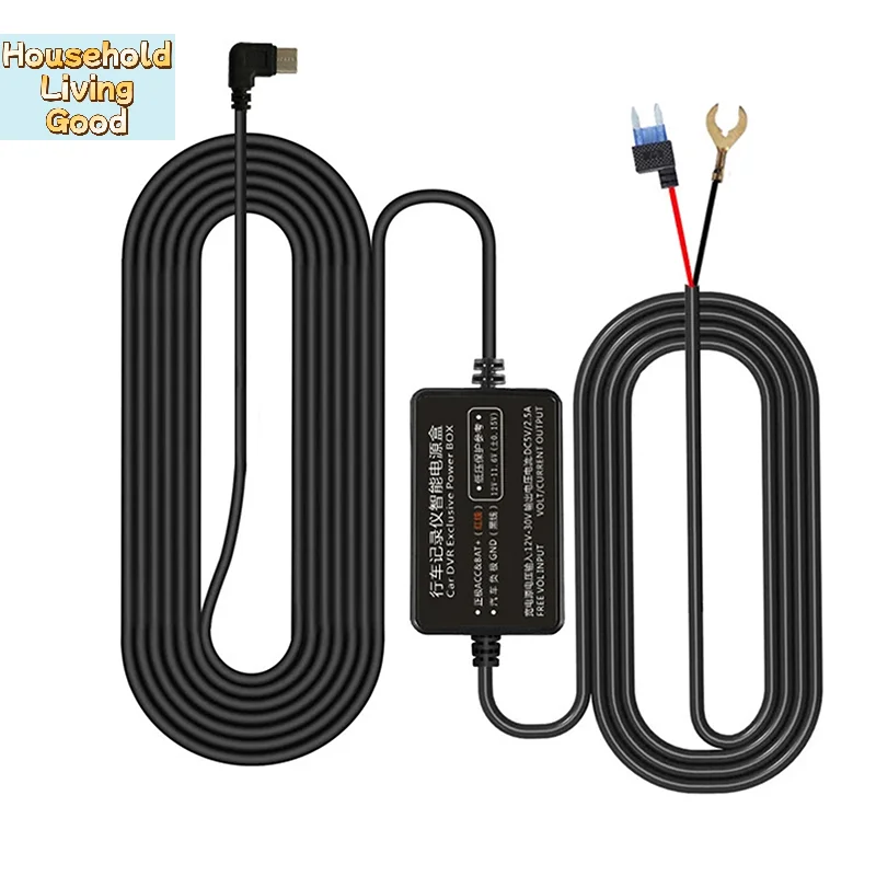 【12-24V To 5V 2.5A Parking Monitoring Car DVR Dashcam Camera Hardwire Kit With Low Voltage Protection Type-C USB Port】