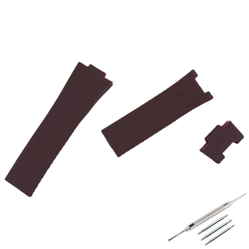 Men's rubber watch strap accessory 25mmx12mm compatible for Athens Ulysse Nardin Observatory Nautical Ladies silicone wristband