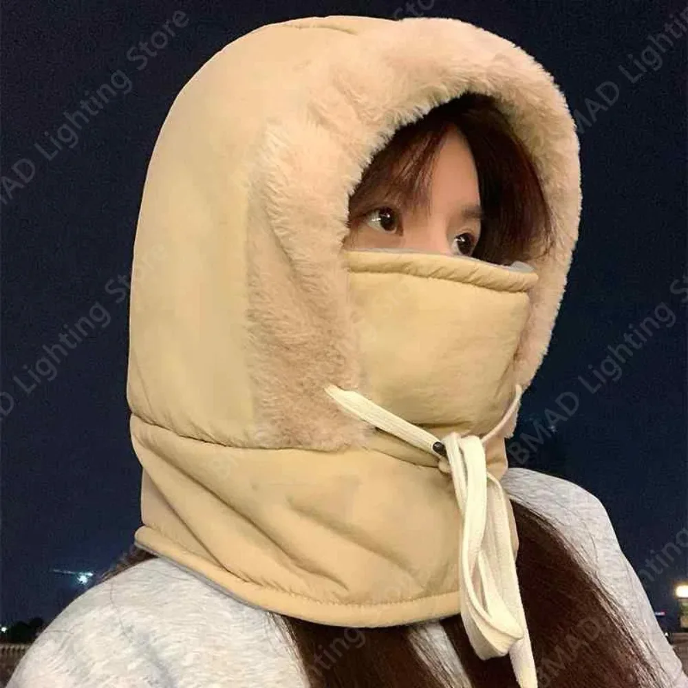 

Windproof Thermal 3-in-1 Winter Plush Neck Warmer Hood Hat Ski Face Mask for Outdoor Cold Weather Ski Face Mask Outdoor