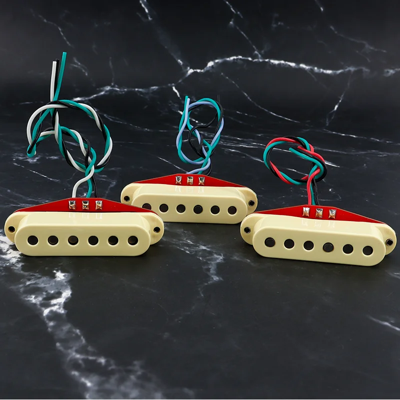 Guitar Single Coil Pickups Set Alnico 5 Magnet Double‑Layer Pickup for ST Electric Guitar Parts Cream
