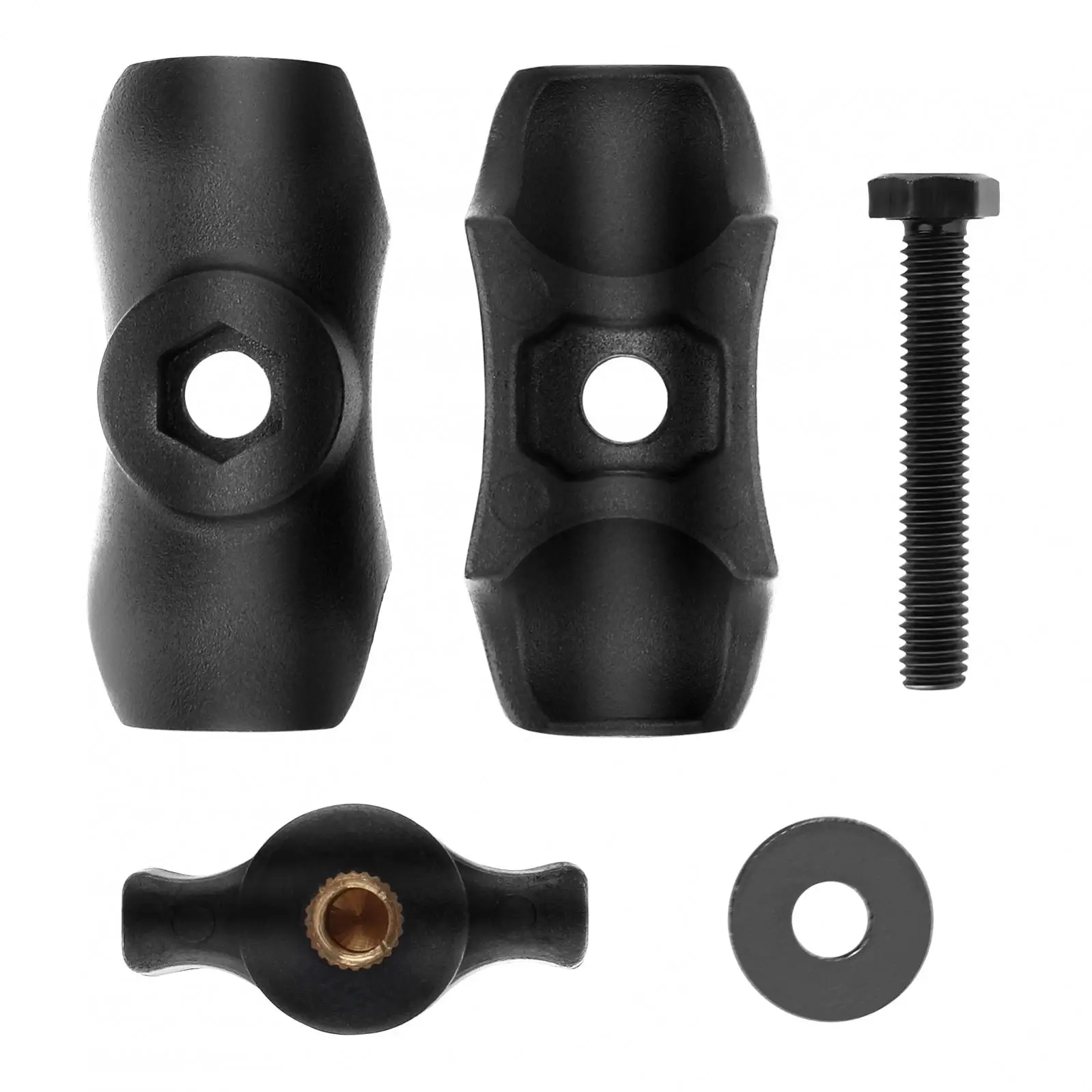 Brazo de doble toma corto compuesto de alta resistencia, apto para RAM, tamaño B, Bola de 1 pulgada, brazo de extensión de junta de bola de 60mm