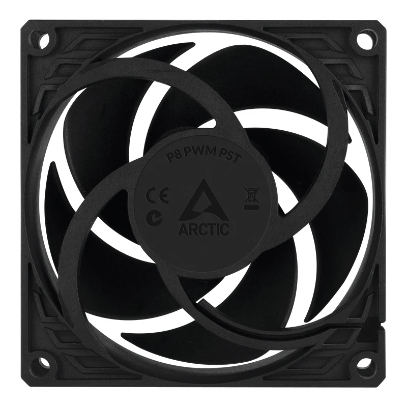 ARCTIC P8 PWM PST Black 80 mm Case Fan,PWM Sharing Technology (PST),Pressure-Optimised,Quiet Motor,Fan Speed: 200-3000 RPM