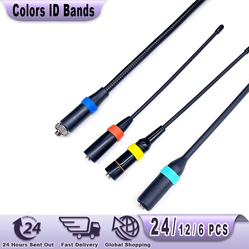6/12/24 PCS Colors Color ID Bands Distinguish for Radio Antenna Baofeng UV-17 Pro Quansheng UV-K6 XPR3500  XPR7550 P8668 P8268