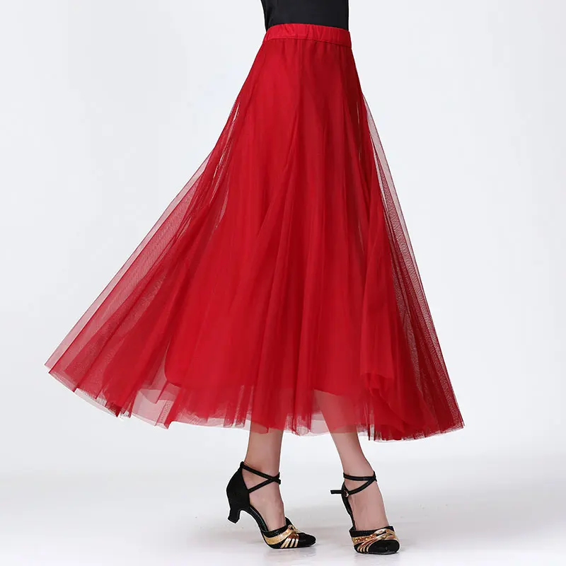 New Modern Dance Skirt Ballroom Standard Dance Skirt Long Waltz Tango Skirt Practice Dress Adult Professional Costume Dance Wear