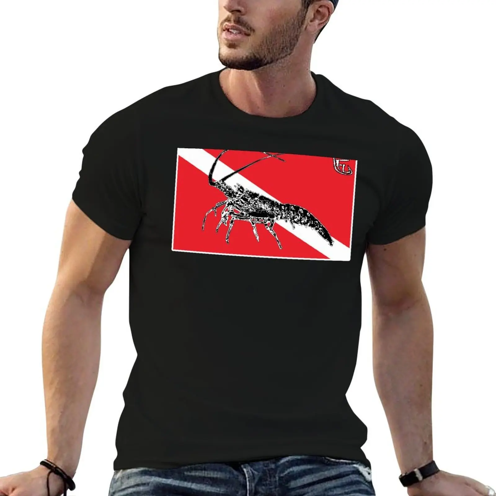 

Dive Spiny Lobster T-Shirt anime t shirts oversize t shirt for man T-Shirt
