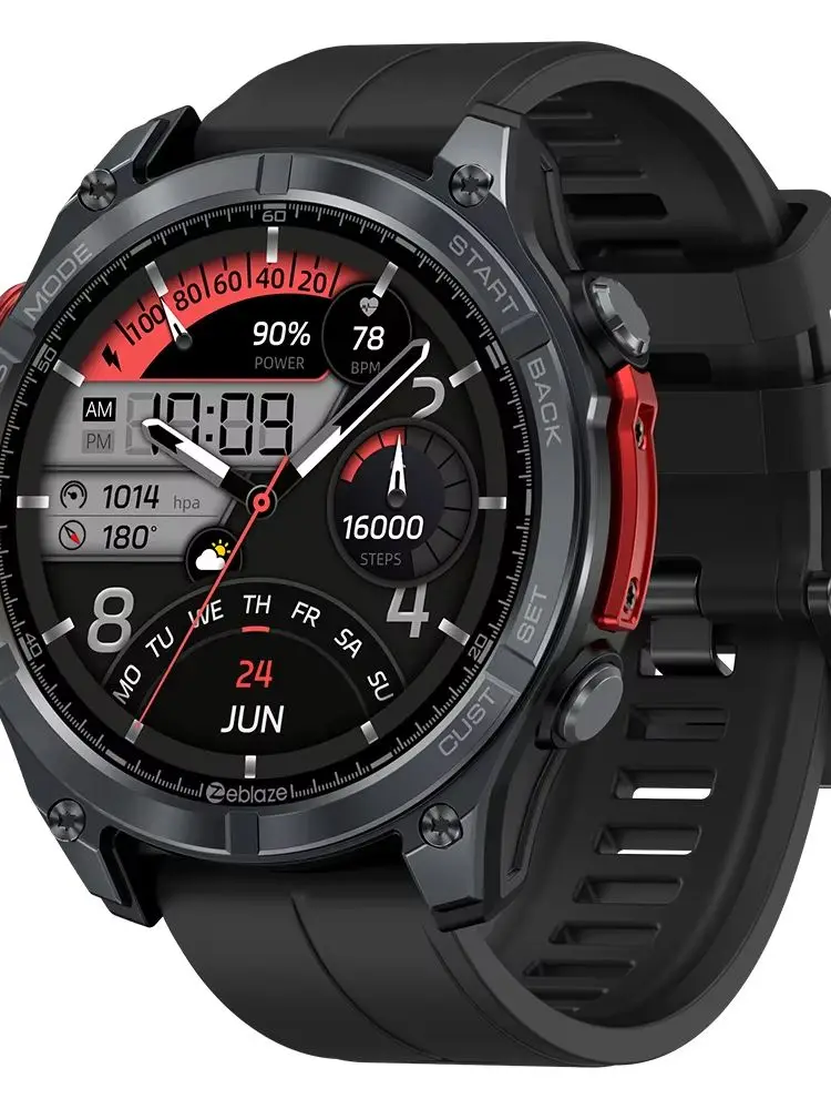 Zeblaze Stratos 4 GPS Smartwatch 1,43 AMOLED-Display Eingebauter Kompass Barometrischer Höhenmesser Taschenlampe Sprachanruf Smartwatch