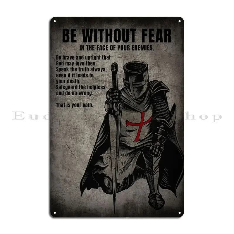 Be Without Fear Dark Metal Sign Pub Wall Pub Designer Cave Bar Tin Sign Poster
