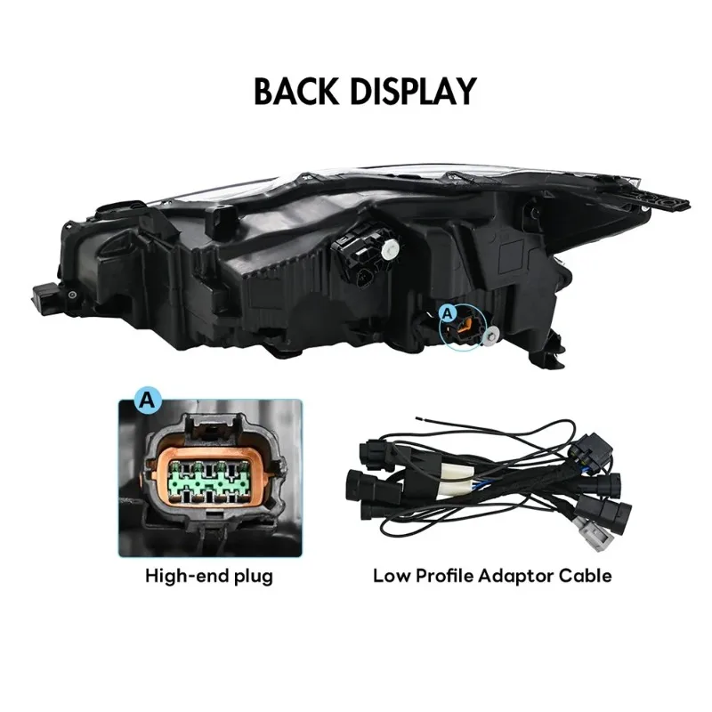 1Pair LED Projector Headlights For Nissan Altima 2019-2024, Front Head Lamps with DRL, Easy Install