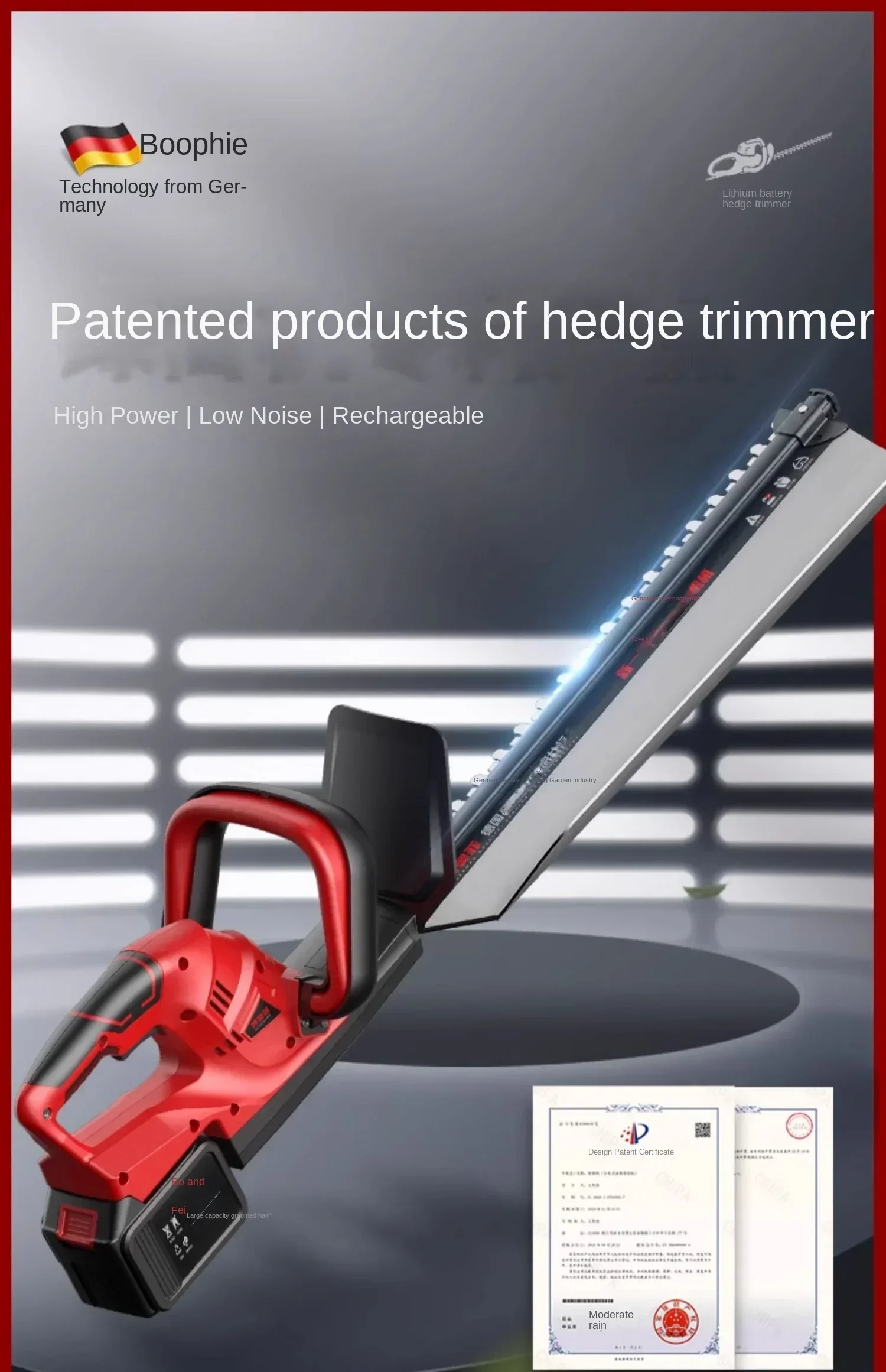 

110V/220V Cordless Electric Hedge Trimmer for Garden Maintenance - Efficient and Convenient C