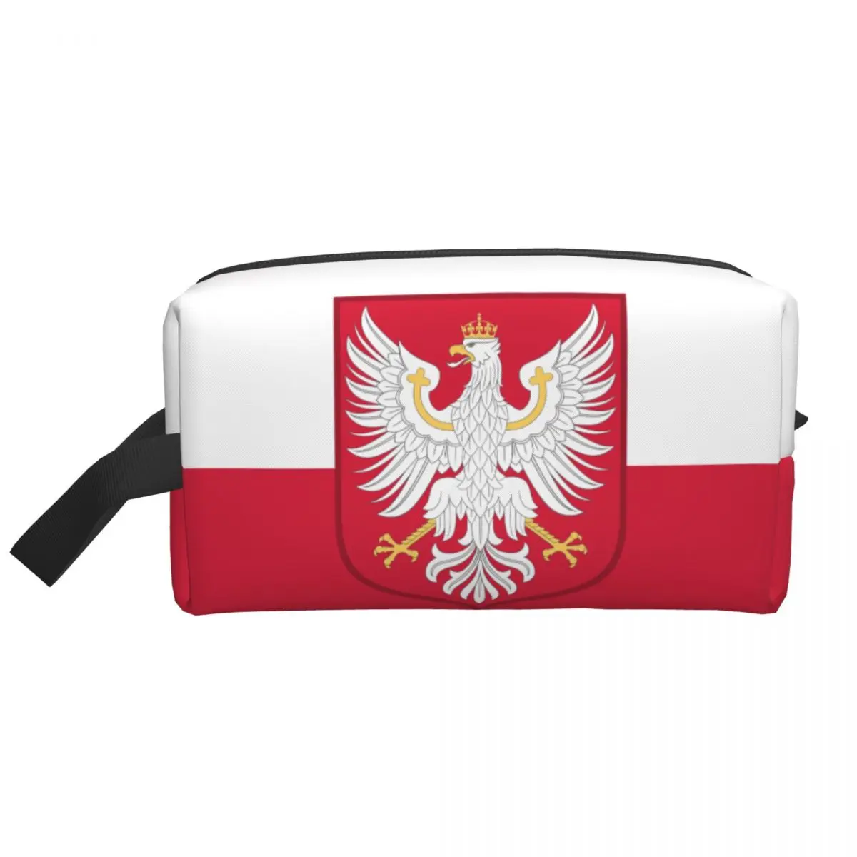 Custom Cute Kingdom Of Poland Flag Travel Toiletry Bag Women Cosmetic Makeup Organizer Beauty Storage Dopp Kit