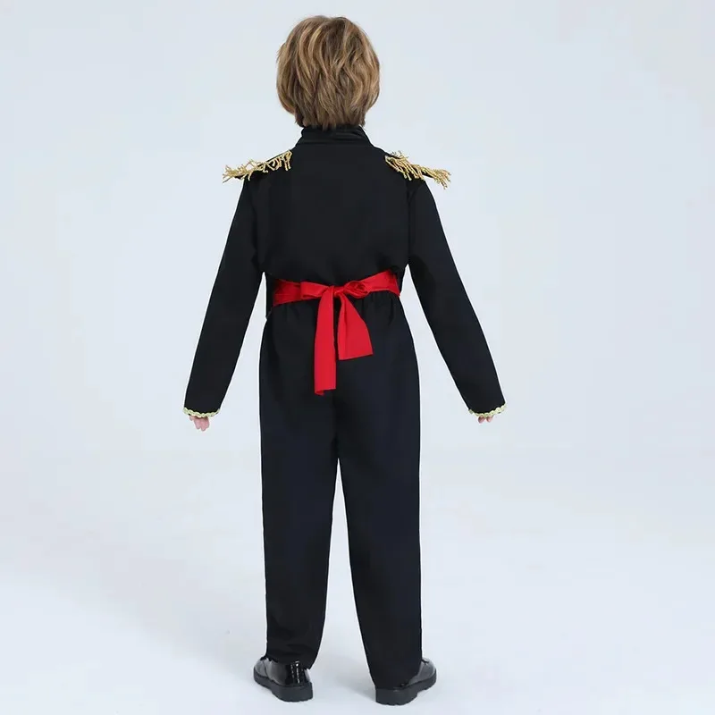 Lyou 2025 فستان أسود للأطفال بوريم كرنفال أزياء الهالوين للأطفال ماتادور كوسبلاي بدلة مصارع الثيران الإسبانية لـ ★ ★ ★   كك.